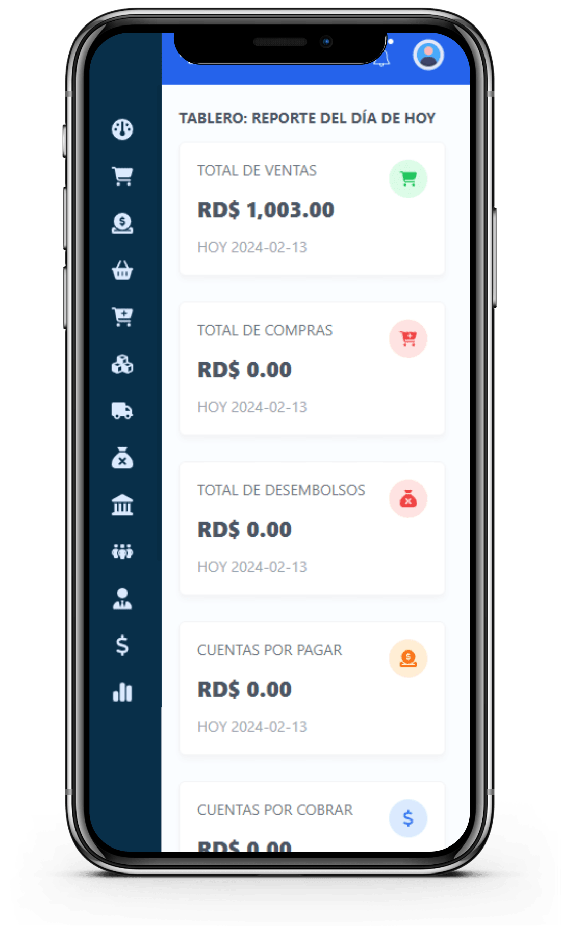 Sistema de ventas version móvil